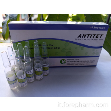 0,75 ml di iniezione di antossina tetanica per uso umano